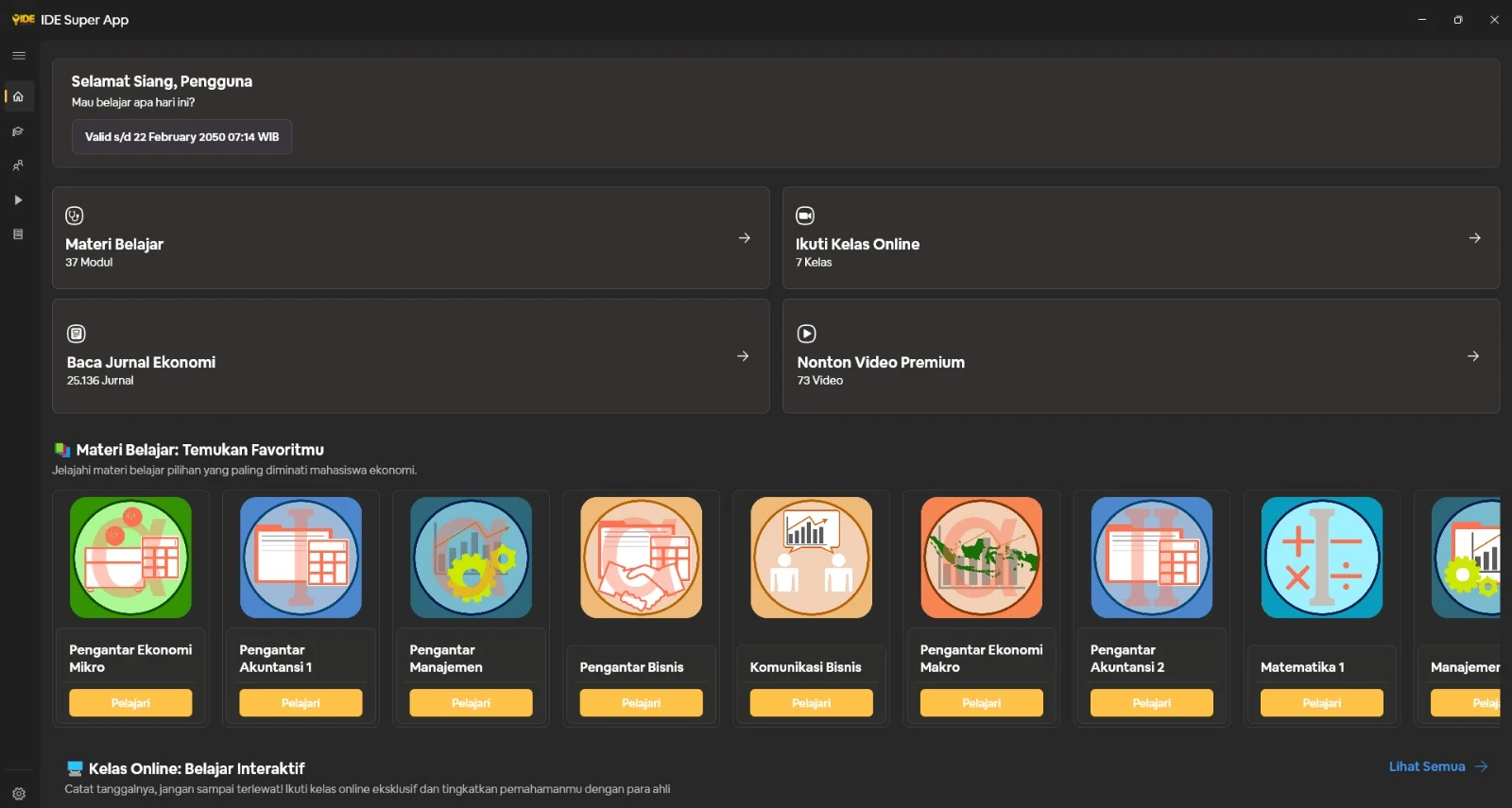 Home Dashboard with Quick Access